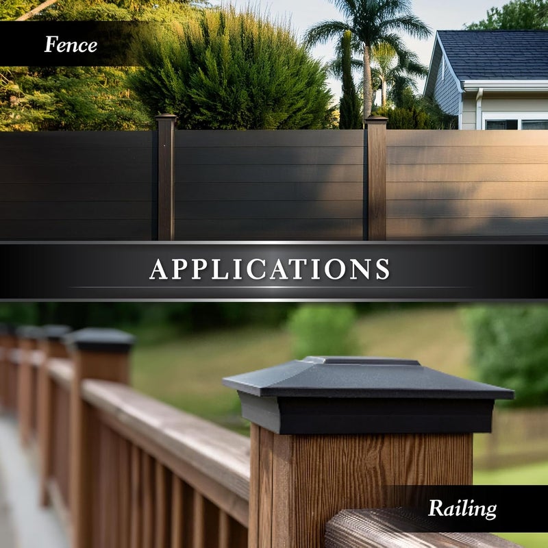 Classy Caps NSX66B 6x6 Aluminum Post Cap - Black fits 5"x5", 5.5"X5.5" & 6"X6", Heavy Duty Cast Aluminum, Ideal for Fence, Deck or Posts - Image 4